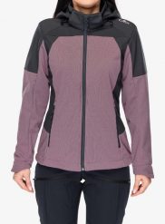 Kurtka softshell damska CMP Larisa. Czerwone kurtki sportowe damskie CMP, m, bez wzorów, z materiału, bez ramiączek, bez kaptura, trekkingowe. Za 329.99 zł.