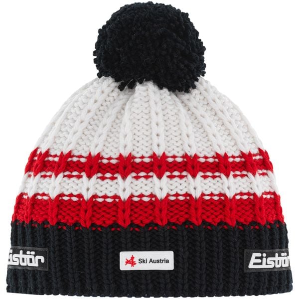Czapka Eisbar Kova Pompon MÜ SKA. Białe czapki damskie Eisbar, bez wzorów, z materiału, sportowe. Za 206.91 zł.