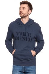 MUSTANG BLUZA Terry Hoodie BLUE NIGHTS 1006030 4085. Niebieskie bluzy męskie Mustang, m, bez wzorów, z kapturem. W wyprzedaży za 69.99 zł.