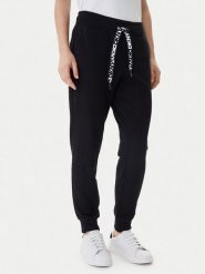 DKNY Sport Spodnie dresowe DP5P3496 Czarny Regular Fit. Czarne spodnie dresowe damskie DKNY Sport, bez wzorów, z bawełny, sportowe. Za 309.99 zł.