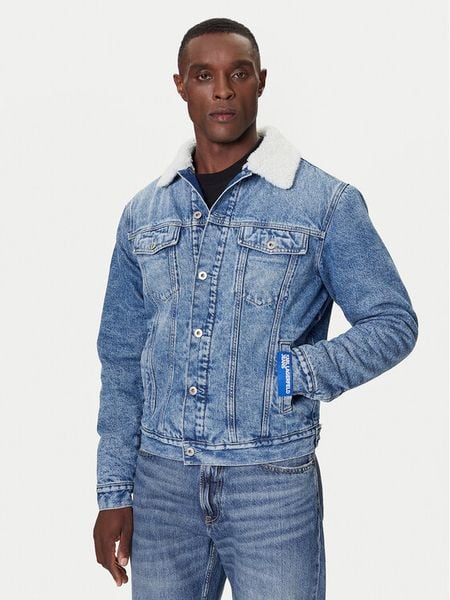 Karl Lagerfeld Jeans Kurtka jeansowa A4M14014 Niebieski Regular Fit. Niebieskie kurtki męskie Karl Lagerfeld Jeans, m, bez wzorów, z bawełny, bez kaptura. Za 569.99 zł.