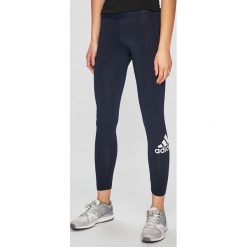 Adidas Performance - Legginsy. Niebieskie legginsy damskie adidas Performance, bez wzorów, z bawełny. W wyprzedaży za 99.90 zł.