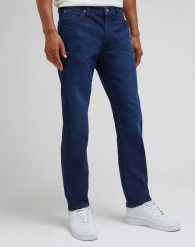 MESKIE SPODNIE DAREN ZIP FLY DARK BLUE WORN 112339875 L707015950. Niebieskie jeansy męskie Wrangler, z jeansu. Za 219.99 zł.