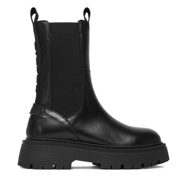 Sztyblety G-Star Raw. Czarne botki damskie G-Star Raw, bez wzorów, retro, bez obcasa, na płaskiej podeszwie, bez zapięcia. Za 319.99 zł.