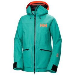 Damska kurtka turystyczna Helly Hansen Powderqueen 3.0. Zielone kurtki sportowe damskie Helly Hansen, na zimę, bez wzorów, bez ramiączek, bez kaptura, narciarskie. W wyprzedaży za 1,649.55 zł.