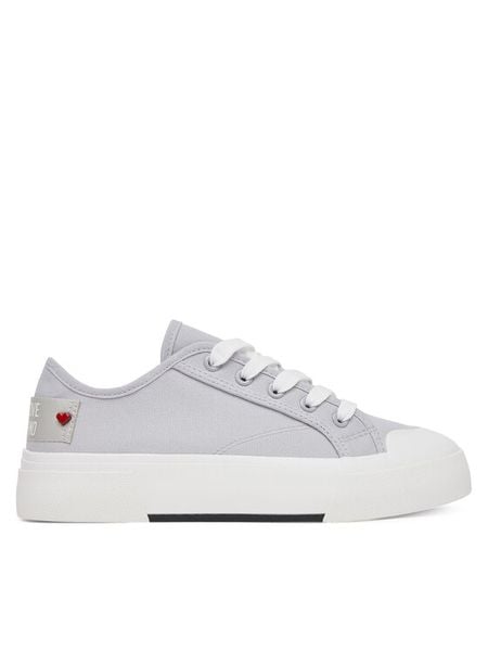 LOVE MOSCHINO Trampki JA15012G0MJP0010 Szary. Szare trampki i tenisówki damskie Love Moschino, bez wzorów, z materiału, bez zapięcia. Za 589.99 zł.