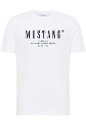 Męski T-Shirt Mustang Style Alex General White 1017998 2045. Białe t-shirty męskie Mustang, m, bez wzorów, bez kołnierzyka, bez ramiączek. Za 79.99 zł.