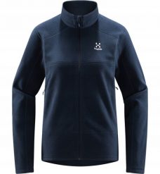 Bluza rozpinana damska Haglofs Buteo Mid Jacket - tarn blue. Niebieskie bluzy damskie Stedman, bez wzorów, sportowe, bez ramiączek, bez kaptura. Za 335.00 zł.