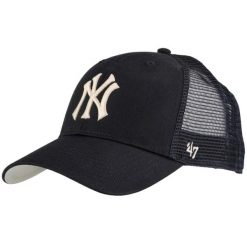 Czapka z daszkiem dla dorosłych MLB New York Yankees Branson Cap. Niebieskie czapki damskie 47 Brand, bez wzorów, z bawełny. Za 99.99 zł.