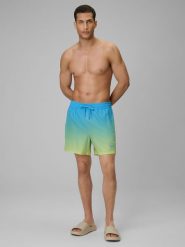 4F Spodenki plażowe boardshorty męskie - niebieskie M. Niebieskie szorty męskie 4F, bez wzorów, z materiału. Za 99.99 zł.