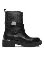DKNY Botki Taeta K2312709 Czarny. Czarne botki damskie DKNY, bez wzorów, ze skóry, bez obcasa, na płaskiej podeszwie, bez zapięcia. Za 1,079.00 zł.