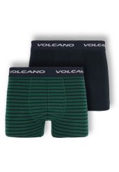 Bawełniane bokserki męskie, dwupak, U-BOXER. Niebieskie bokserki męskie Volcano, bez wzorów, z bawełny. Za 69.99 zł.