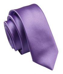 Krawat (Śledź) Męski 5 cm, Satynowy Wrzos, Wąski, Gładki -ALTIES. Krawaty i muchy Alties, bez wzorów, z satyny, eleganckie. Za 35.00 zł.