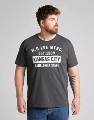 MĘSKI T-SHIRT LEE SS KANSAS CITY TEE WASHED BLACK L60TFEON 112113541. Czarne t-shirty męskie Lee, l, bez wzorów, bez kołnierzyka, bez ramiączek. Za 69.99 zł.