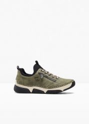 Komfortowe sneakersy marki Rieker z wyściełaną wkładką. Czarne obuwie sportowe damskie bonprix, bez wzorów, bez zapięcia. Za 339.99 zł.