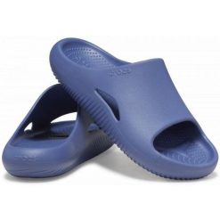 Klapki Crocs Mellow recovery Slide 208392-402 niebieskie. Niebieskie klapki damskie bez wzorów, bez zapięcia. Za 345.55 zł.
