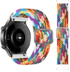 Pleciony pasek do zegarka / smartwatch 20mm, RAINBOW / TĘCZOWY. Zegarki smartwatch Best Accessories, bez wzorów. Za 20.47 zł.