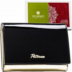 Portfel skórzany Peterson PTN 1N-445 czarny. Czarne portfele damskie Peterson, z lakierowanej skóry. Za 134.99 zł.