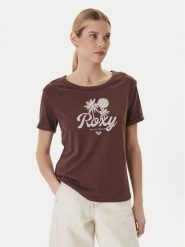 Roxy T-Shirt Oceanwave ERJZT06096 Beżowy Loose Fit. Brązowe t-shirty damskie Roxy, xl, bez wzorów, z bawełny, bez kołnierzyka, bez ramiączek. Za 109.99 zł.