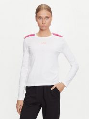 EA7 Emporio Armani Bluzka 6DTT16 TJLOZ 1100 Biały Regular Fit. Białe bluzki damskie EA7 Emporio Armani, l, bez wzorów, z bawełny, bez kołnierzyka, bez ramiączek. Za 209.99 zł.