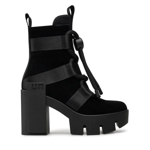 Trzewiki United Nude. Czarne botki damskie United Nude, bez wzorów, bez obcasa, na słupku, bez zapięcia. Za 1,399.00 zł.