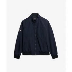 Kurtka nylonowa Superdry Harrington classique. Niebieskie kurtki męskie Superdry, m, bez wzorów, z gumy, klasyczne, bez kaptura. Za 428.40 zł.