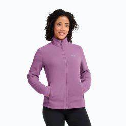 Bluza polarowa damska Jack Wolfskin Taunus 100 Full Zip. Czerwone bluzy damskie Jack Wolfskin, s, bez wzorów, z materiału, sportowe, bez ramiączek, bez kaptura. Za 339.99 zł.