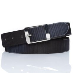 MUSTANG PASEK SKÓRZANY 35 mm SOPO-MUS069. Czarne paski męskie Mustang, prążkowane, klasyczne. W wyprzedaży za 39.99 zł.