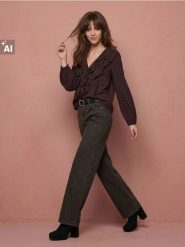 Jeansy straight leg w panterkę - brązowy. Brązowe jeansy damskie Sinsay, bez wzorów, z jeansu. Za 69.99 zł.