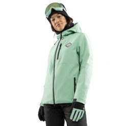 Damska kurtka snowboardowa Sporty zimowe Siroko W2-W Emerald. Zielone kurtki sportowe damskie SIROKO, na zimę, bez wzorów, z softshellu, bez ramiączek, bez kaptura, narciarskie. W wyprzedaży za 339.00 zł.