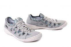 RIEKER 54551-41 grey, półbuty damskie. Szare półbuty damskie Rieker, na lato, bez wzorów, bez obcasa, bez zapięcia. Za 319.90 zł.