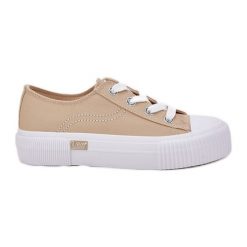 Trampki Damskie Na Platformie LEE Isla C Women Low 50251001 Beżowe beżowy. Brązowe trampki i tenisówki damskie bez wzorów, przed kostkę, bez zapięcia. Za 235.96 zł.