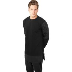 Sweatshirt zapinany na zamek błyskawiczny długi skóra syntetyczna Urban Classics. Czarne bluzy męskie Urban Classics, m, bez wzorów, ze skóry, bez ramiączek, bez kaptura. Za 181.50 zł.