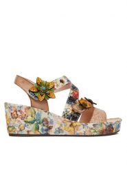 Laura Vita Sandały Facdiao 11 Beżowy. Brązowe sandały damskie Laura Vita, bez wzorów, ze skóry, bez obcasa, na koturnie, bez zapięcia. Za 439.99 zł.