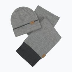 Zestaw czapka + szalik Musto Tipped Beanie & Scarf Gift Set. Szare czapki damskie Musto, bez wzorów, sportowe. Za 189.99 zł.