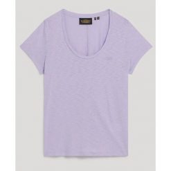 Koszulka damska z okrągłym dekoltem Superdry. Czerwone bluzki damskie Superdry, bez wzorów, bez kołnierzyka, bez ramiączek. Za 117.30 zł.