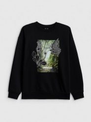 4F Bluza dresowa loose bez kaptura damska - czarna M. Czarne bluzy damskie 4F, m, bez wzorów, z dresówki, sportowe, bez ramiączek, bez kaptura. Za 159.99 zł.