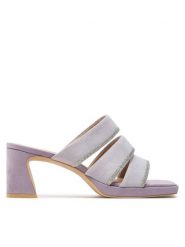 Caprice Klapki 9-27211-42 Fioletowy. Fioletowe klapki damskie Caprice, bez wzorów, ze skóry, bez obcasa, bez zapięcia. Za 214.99 zł.