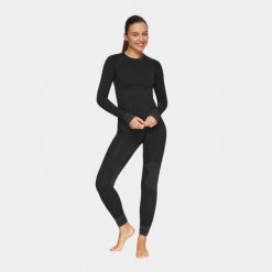 Bielizna termoaktywna turystyczna damska Alpinus Tactical Base Layer Set. Czarna bielizna sportowa damska Alpinus, xl, bez wzorów. Za 357.46 zł.
