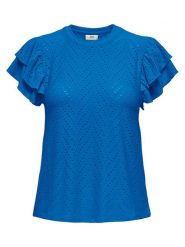 JDY Bluzka Carla 15351452 Niebieski Regular Fit. Niebieskie bluzki damskie JDY, l, bez wzorów, z syntetyku, bez kołnierzyka, bez ramiączek. Za 59.99 zł.
