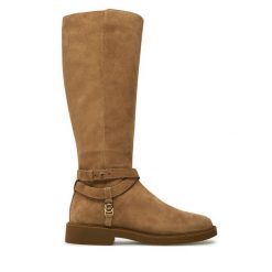 Kozaki MICHAEL Michael Kors. Brązowe kozaki damskie MICHAEL Michael Kors, bez wzorów, bez obcasa, na płaskiej podeszwie, bez zapięcia. Za 1,579.00 zł.
