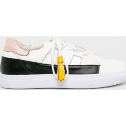 Answear - Buty. Białe obuwie sportowe damskie ANSWEAR, bez wzorów, z materiału, bez zapięcia. W wyprzedaży za 89.90 zł.