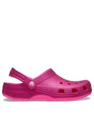 Crocs Klapki Classic Glitter Clog 205942 Różowy. Czerwone klapki damskie Crocs, bez wzorów, z tworzywa sztucznego, bez obcasa, bez zapięcia. Za 199.99 zł.