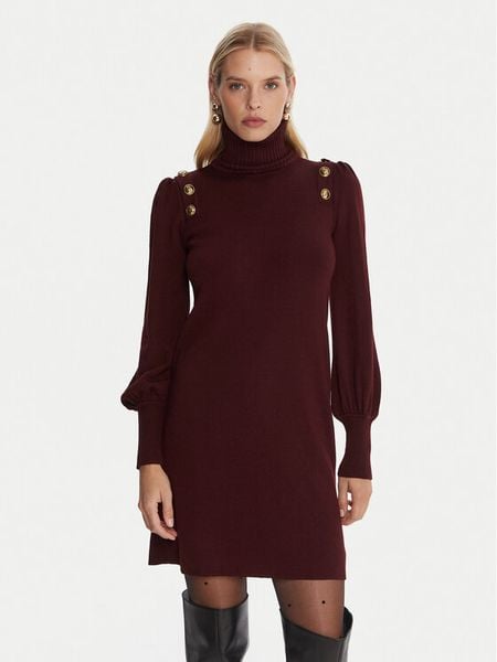 Luisa Spagnoli Sukienka dzianinowa Moduno 100056 Bordowy Regular Fit. Czerwone sukienki damskie Luisa Spagnoli, m, bez wzorów, z dzianiny, bez kołnierzyka, bez ramiączek. Za 1,299.00 zł.