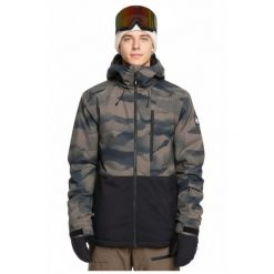 Kurtka narciarska męska Quiksilver Mission Printed Block. Zielone kurtki sportowe męskie Quiksilver, m, bez wzorów, z poliesteru, bez kaptura, narciarskie. Za 719.99 zł.