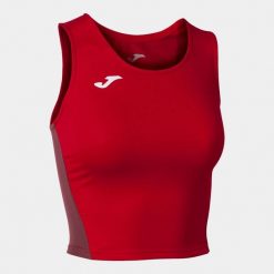 Tank top do biegania damski Joma R-Winner Crop top. Czerwone topy damskie Joma, xl, bez wzorów, sportowe, bez kołnierzyka, bez ramiączek. W wyprzedaży za 94.10 zł.