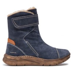 Botki Josef Seibel. Niebieskie botki damskie Josef Seibel, bez wzorów, bez obcasa, na płaskiej podeszwie, bez zapięcia. Za 419.99 zł.
