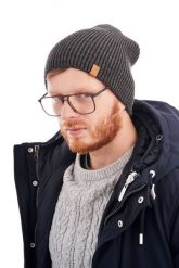 Męska czapka Brødrene cz7 9920 c. szara. Szare czapki męskie na jesień, bez wzorów. Za 49.90 zł.