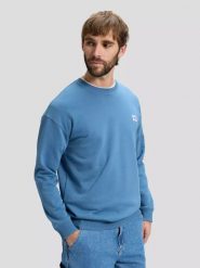 MESKA BLUZA LEE WORKWEAR SWS WORK BLUE 112378762. Niebieskie bluzy męskie Lee, m, bez wzorów, bez ramiączek, bez kaptura. Za 149.99 zł.