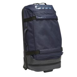 Walizka Urban 65 litrów. Czarne walizki damskie Decathlon, bez wzorów, z poliesteru. Za 329.99 zł.